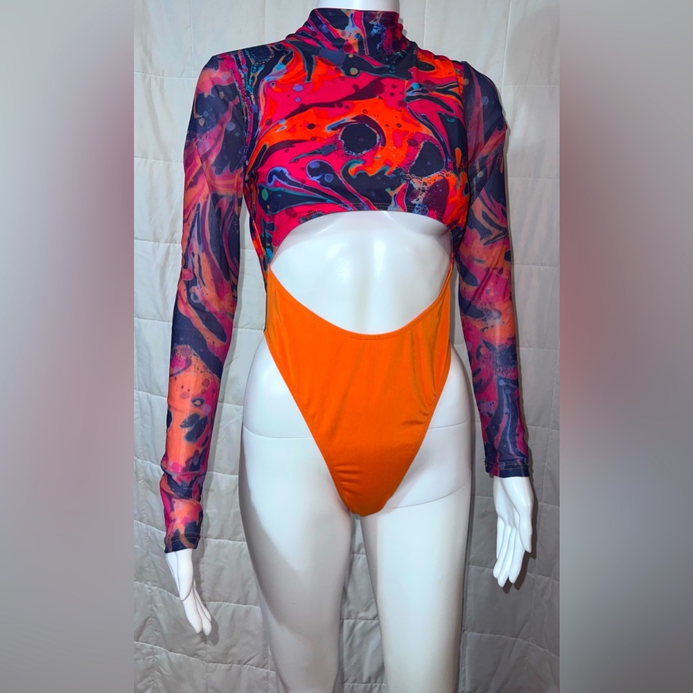 Icon Swim Monokini Pink/Multicolored  BRAND NEW